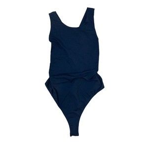 Intimately Free People Womens Sz Large Sleeveless Strappy Back Bodysuit Black